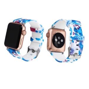Blue Bouquet Silicone Apple Watch Band